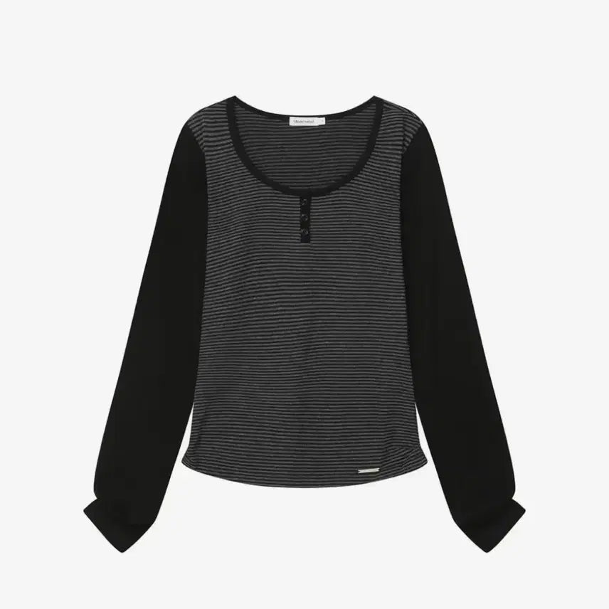 [BUNJANG] Miseki Seoul Henley Neck Long Sleeve Stripe / 새상품 미세키서울 헨리 넥 롱 슬리브 스트라이프