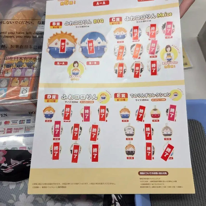 [BUNJANG] Haikyu Anime Mate Fuwakororin Hinata Plush Doll / 하이큐 애니메이트 후와쿠지 D상 히나타 후와코로링