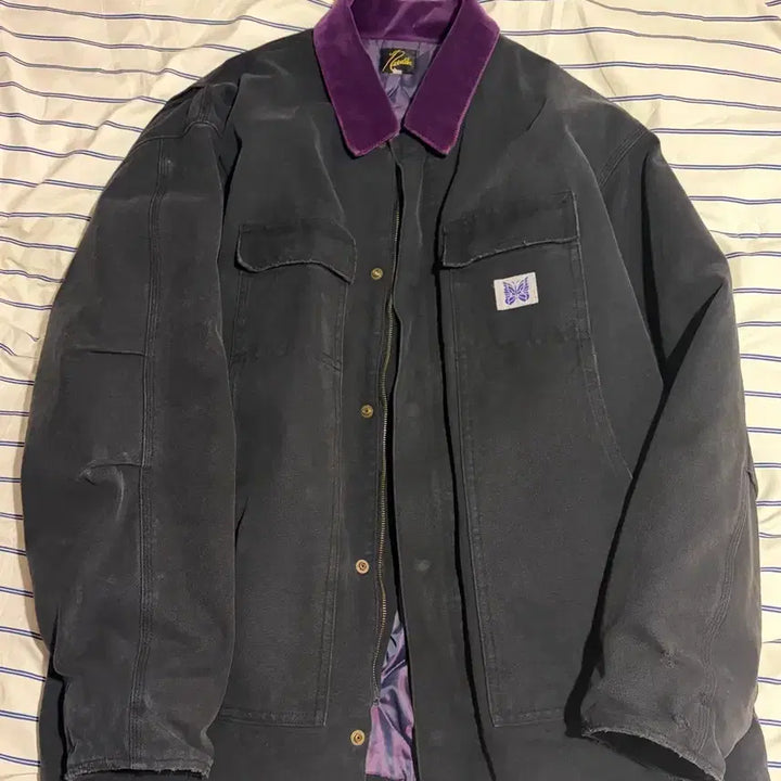 [BUNJANG] Needles 16oz Cotton Canvas Lumberjack Coat Black L / 니들스 16oz 코튼 캔버스 럼버잭 코트 블랙 L