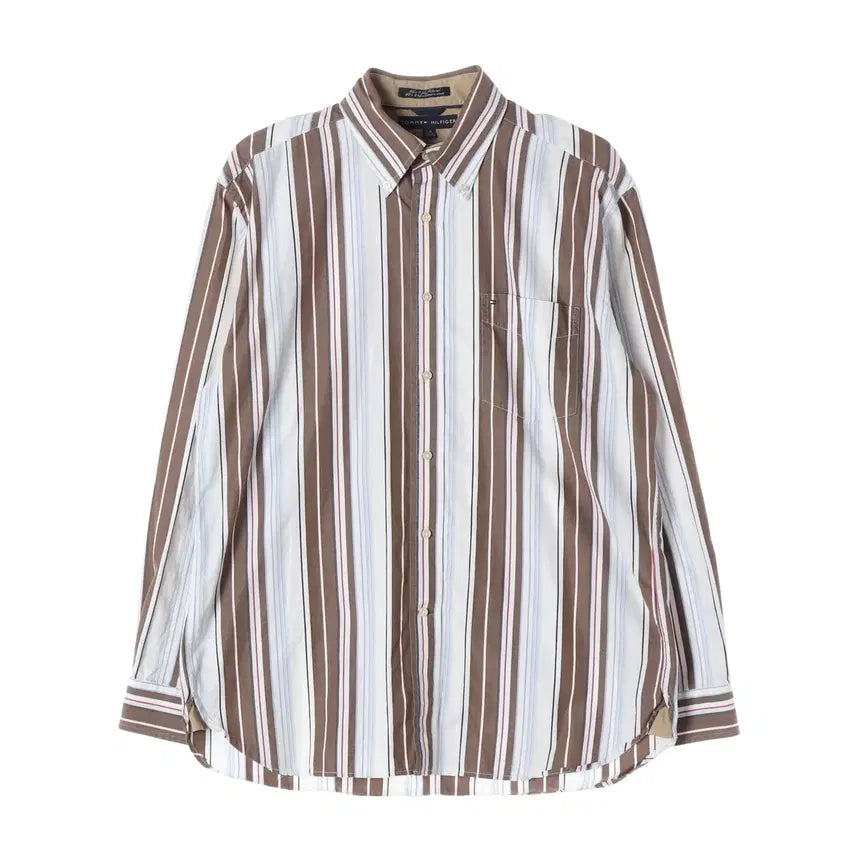 [SOLD OUT] 타미힐피거 스트라이프 셔츠 브라운 L