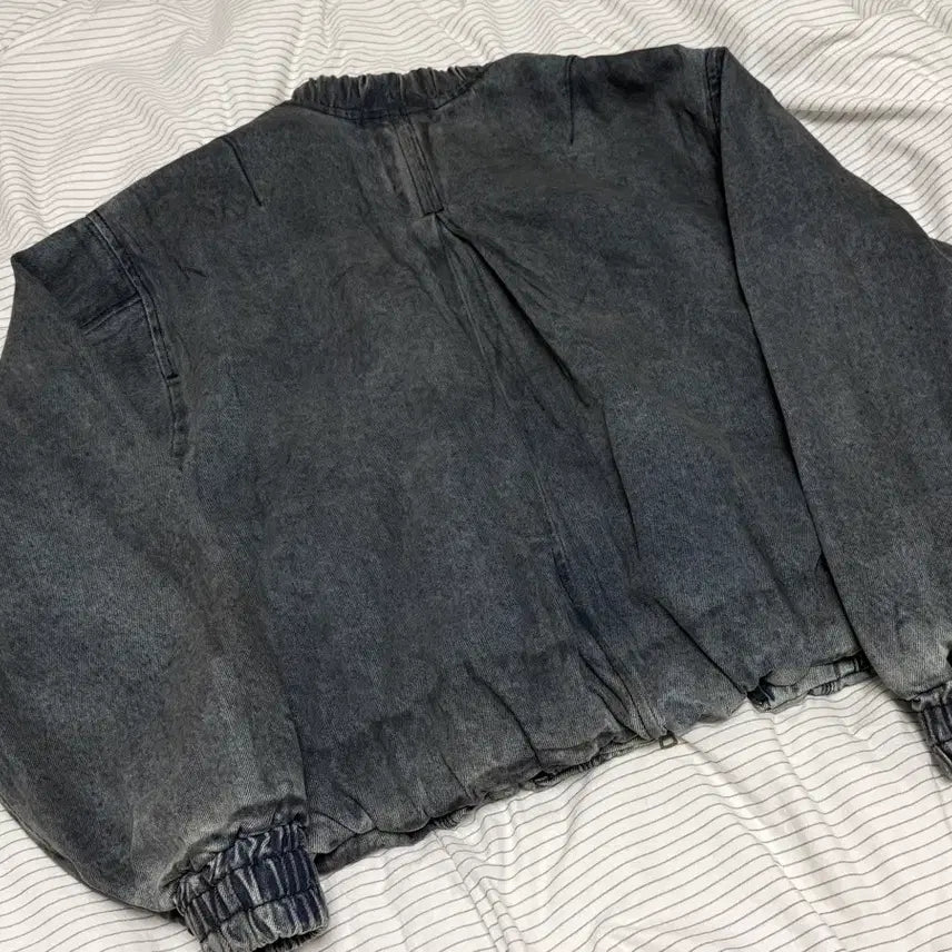 [BUNJANG] Il Corso Dirty Washing Denim MA-1 Dark Blue Jacket / 일꼬르소 더티워싱 데님 MA-1 다크블루