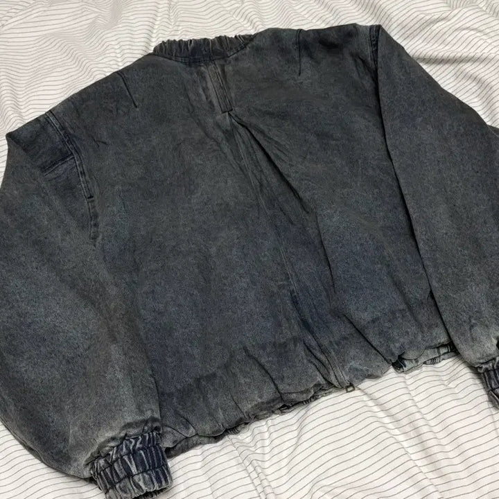 [BUNJANG] Il Corso Dirty Washing Denim MA-1 Dark Blue Jacket / 일꼬르소 더티워싱 데님 MA-1 다크블루