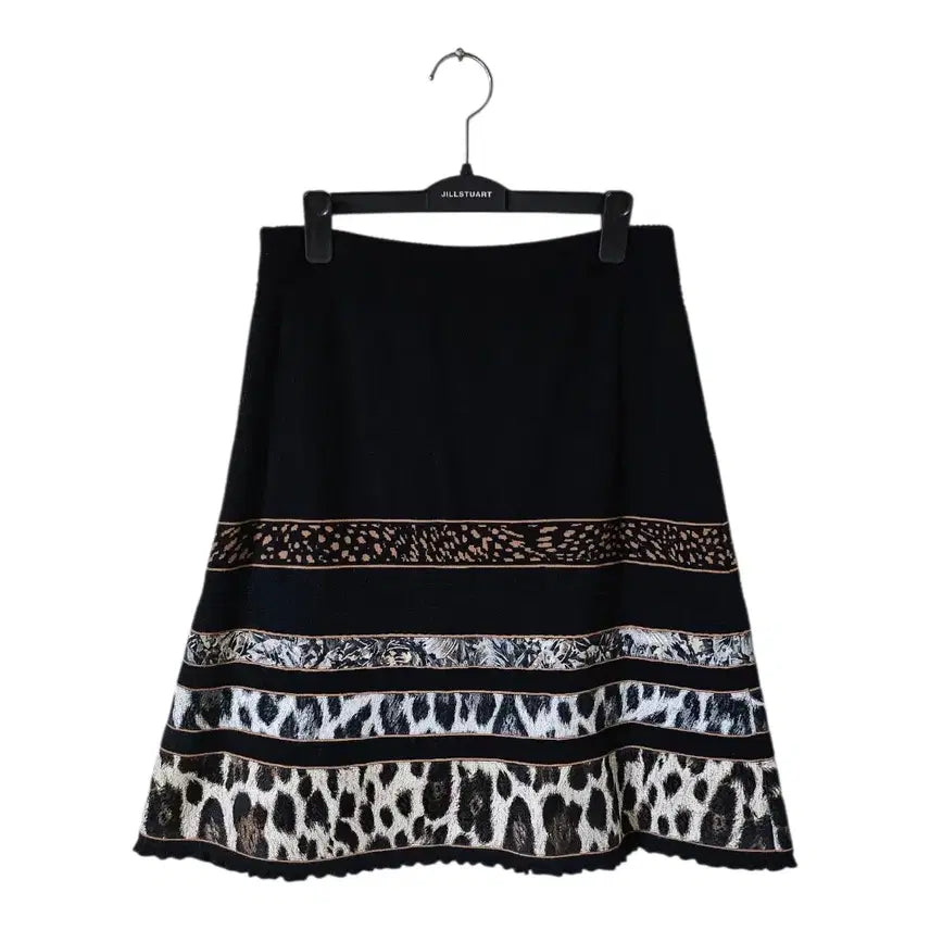 [BUNJANG] Marc Cain Leopard Print Knit Skirt / 마크케인 레오파드 니트 미디 스커트 55 | 슬림핏 밴딩