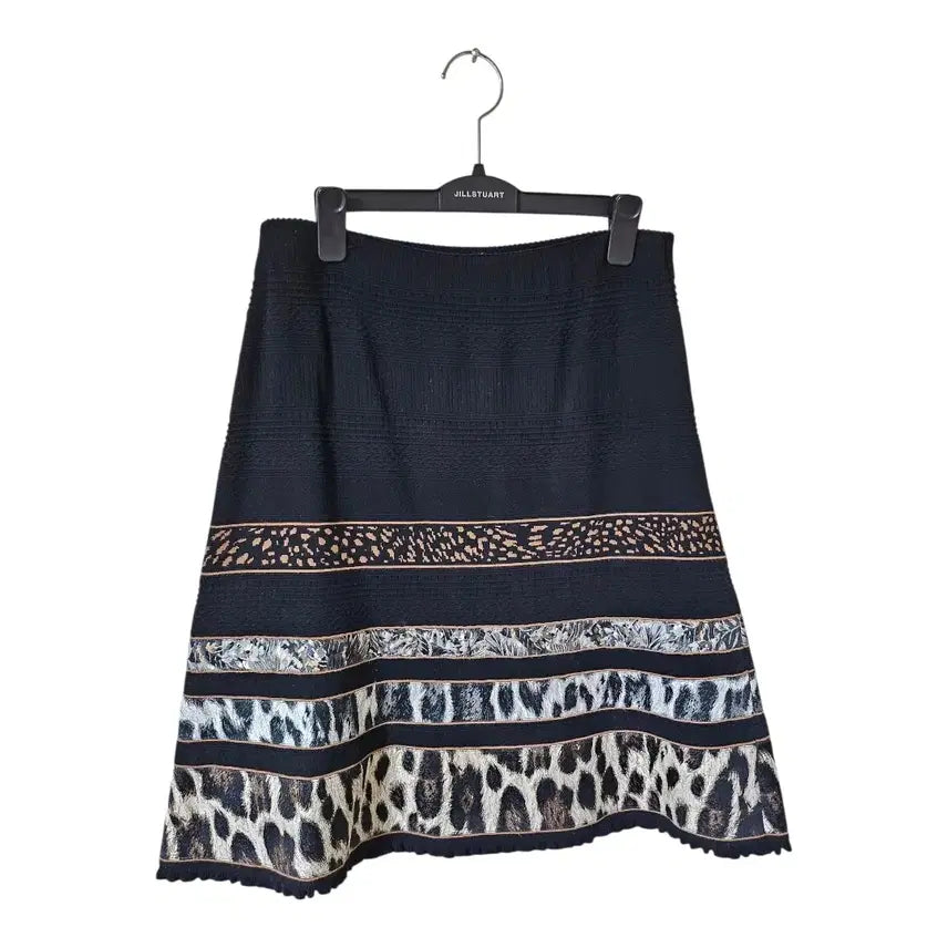[BUNJANG] Marc Cain Leopard Print Knit Skirt / 마크케인 레오파드 니트 미디 스커트 55 | 슬림핏 밴딩
