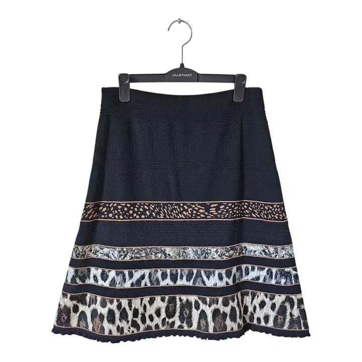 [BUNJANG] Marc Cain Leopard Print Knit Skirt / 마크케인 레오파드 니트 미디 스커트 55 | 슬림핏 밴딩