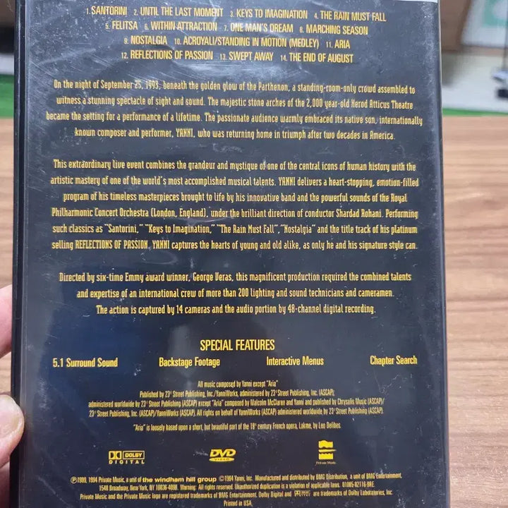 [BUNJANG] Yanni Live at the Acropolis DVD / 야니의 Live at the Acropolis DVD