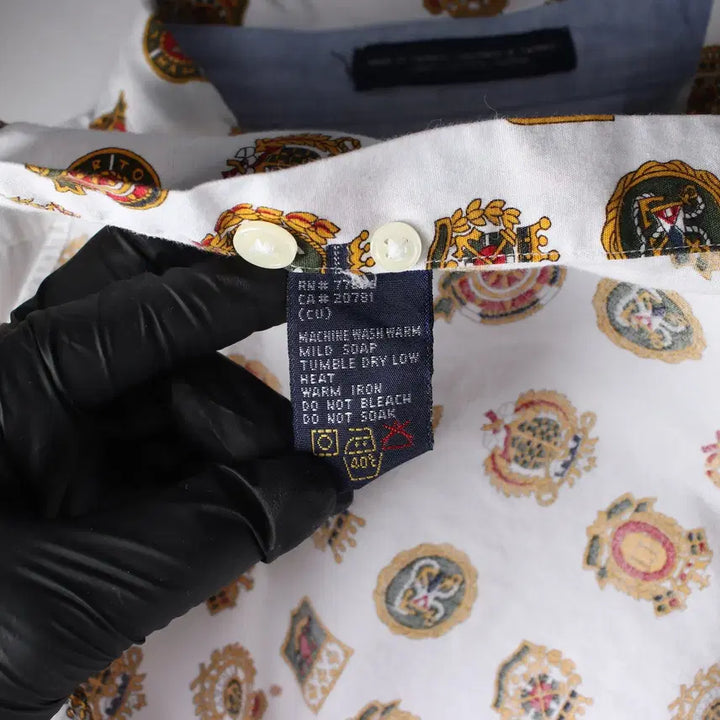 [BUNJANG] Tommy Hilfiger Printed Shirt White XL / 타미힐피거 프린팅 셔츠 화이트 XL