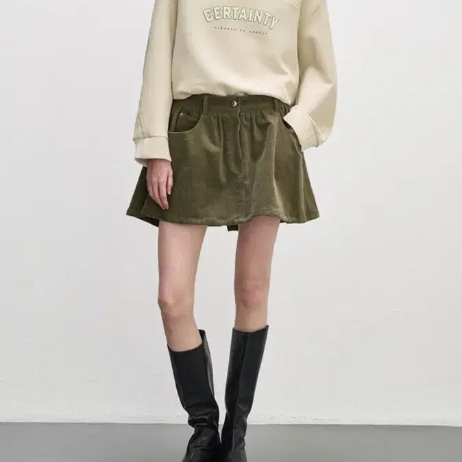 [BUNJANG] System Corduroy Mini Flare Skirt / 한섬 시스템 코듀로이 미니 플레어 스커트 64