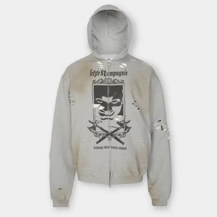 [BUNJANG] Saeed Service Gray Hooded Zip-up, Size 2 / 사이드 서비스 후드집업 그레이 2사이즈