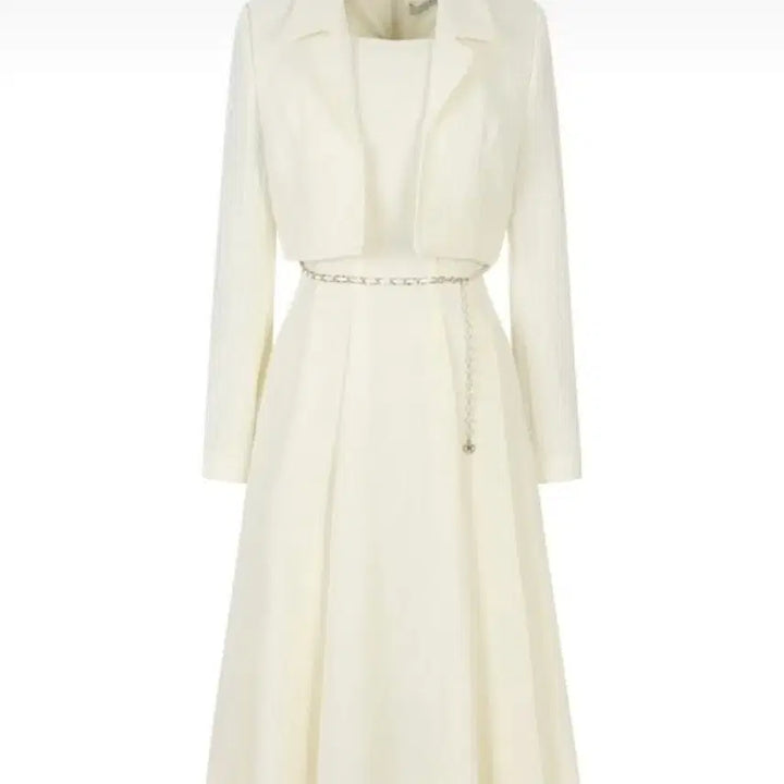 [BUNJANG] JJ JIGOTT Pearl Button Tweed Jacket &amp; Flare Dress Set / JJ지고트 펄버튼재킷플레어원피스