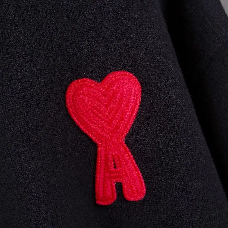 [BUNJANG] Ami Small Heart Black Knit Sweater / 아미 스몰 하트 블랙 니트