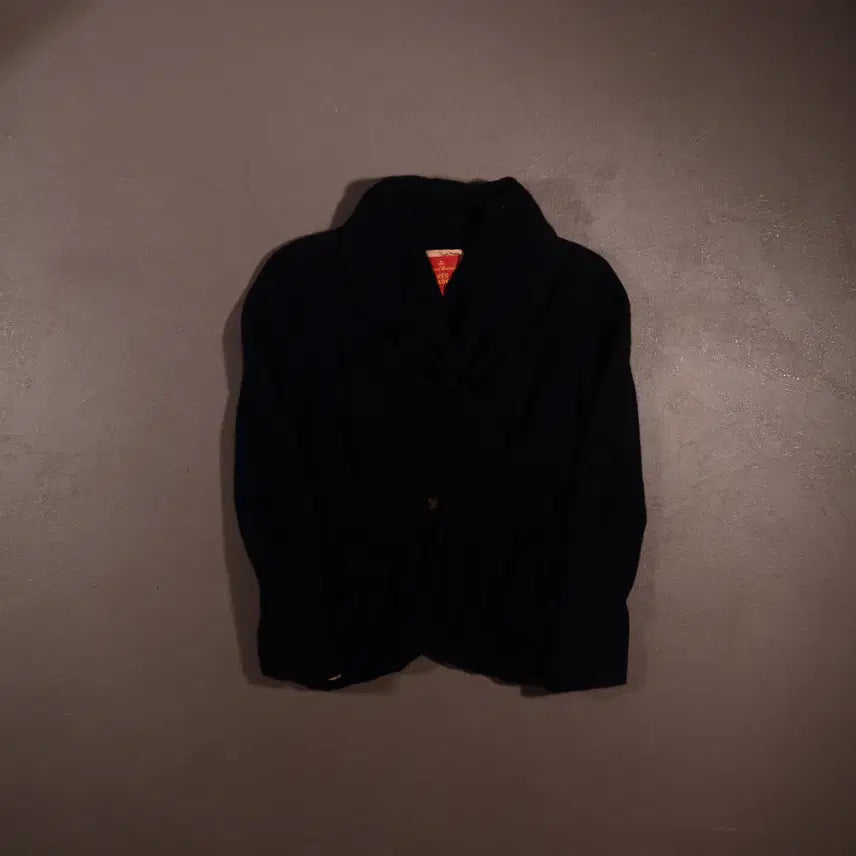 [BUNJANG] Vivienne Westwood Wool Shawl Collar Shirring Jacket / 비비안웨스트우드 울 숄카라 셔링 자켓 C345