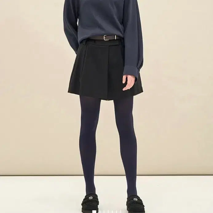 [BUNJANG] SJSJ Wool Blend Belted Culottes Shorts / SJSJ 울 블렌드 벨티드 퀼로트 숏츠
