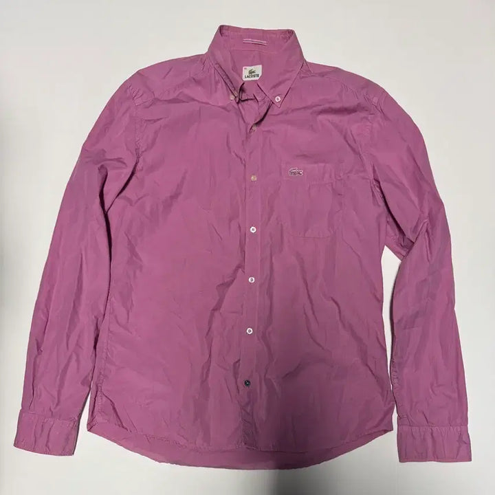 [BUNJANG] Lacoste Pink Logo Cotton Shirt / 라코스테 핑크 로고 코튼 셔츠 L 40