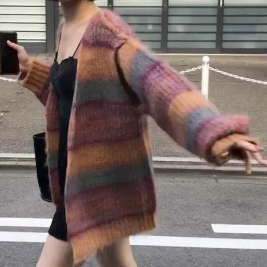 [BUNJANG] PERVERZE Stripe Mohair Cardigan / 새상품 PERVERZE Stripe mohair 퍼버즈 모헤어 가디건