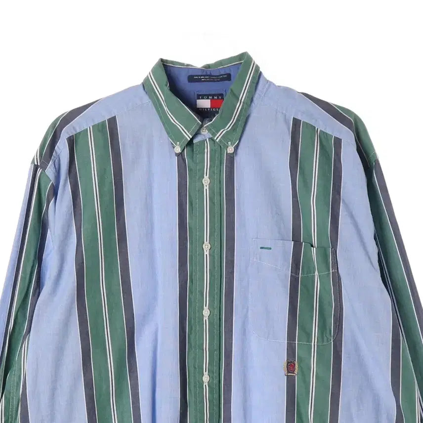 [BUNJANG] Tommy Hilfiger Stripe Shirt Blue L / 타미힐피거 스트라이프 셔츠 블루 L