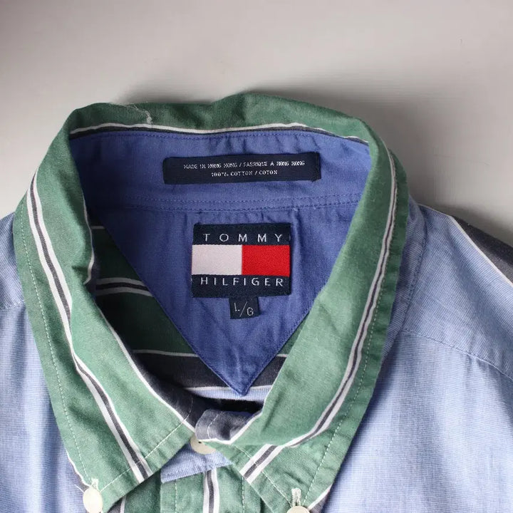 [BUNJANG] Tommy Hilfiger Stripe Shirt Blue L / 타미힐피거 스트라이프 셔츠 블루 L