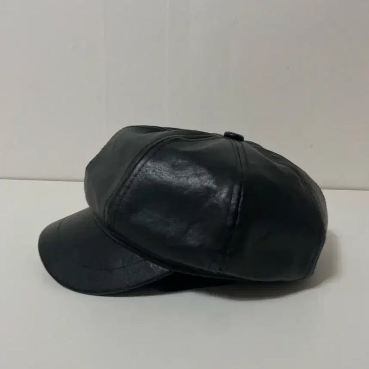 [BUNJANG] Black Leather Newsboy Cap / 블랙 뉴스보이캡 레더 가죽 헌팅캡 모자