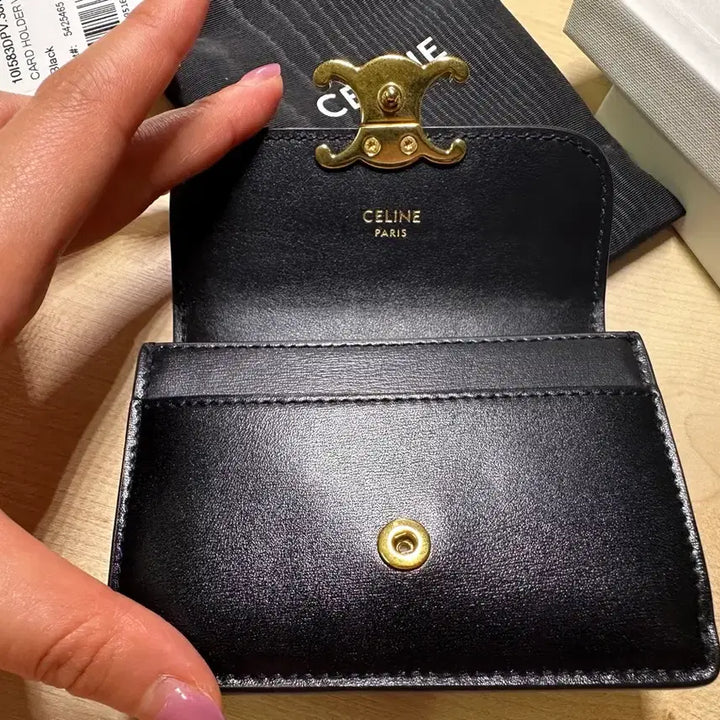 [BUNJANG] Celine Triomphe Flap Card Wallet - Shiny Calfskin / 셀린느 트리옹프 플랩 카드 지갑 - 샤이니 카프스킨