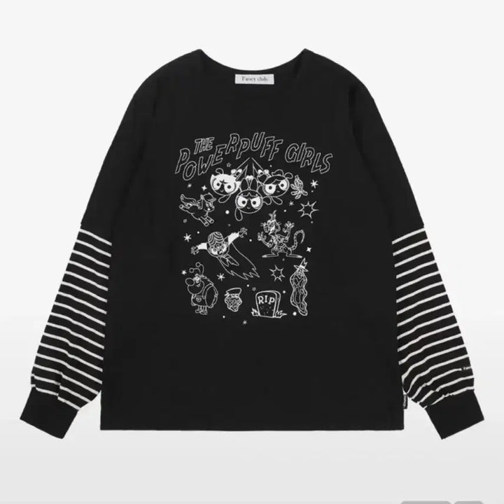 [BUNJANG] Fancy Club Powerpuff Girls Stripe Long Sleeve / 팬시클럽 파워퍼프걸 콜라보 스트라이프 롱슬리브