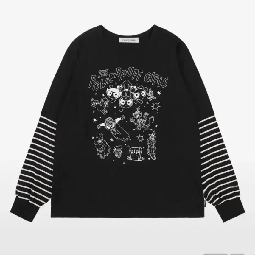 [BUNJANG] Fancy Club Powerpuff Girls Stripe Long Sleeve / 팬시클럽 파워퍼프걸 콜라보 스트라이프 롱슬리브