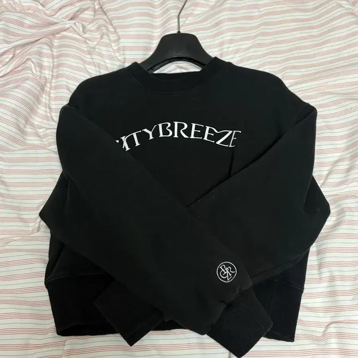 [BUNJANG] Citybreeze Semi-Crop Black Sweatshirt / 시티브리즈 세미크롭 블랙 맨투맨