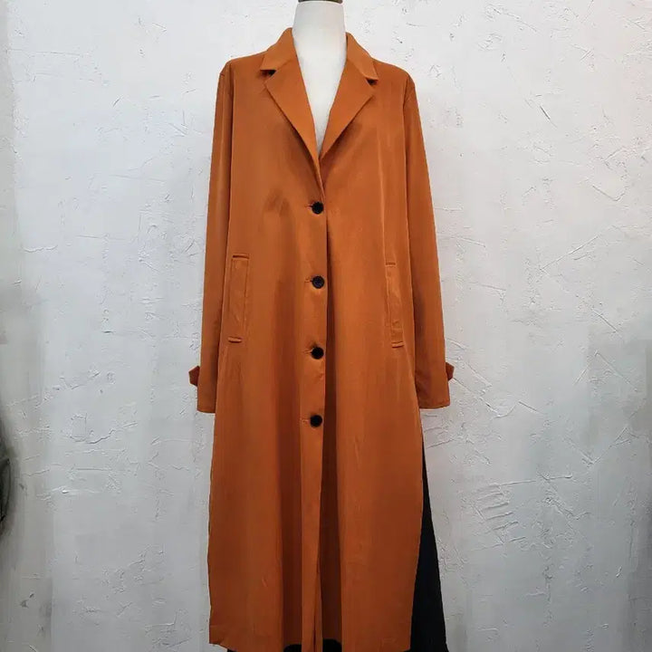 [BUNJANG] Orange Suede Long Coat / 새상품 롱 기장 오렌지 스웨이드 코트F