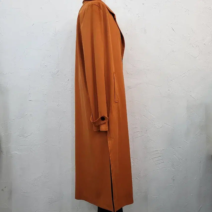 [BUNJANG] Orange Suede Long Coat / 새상품 롱 기장 오렌지 스웨이드 코트F