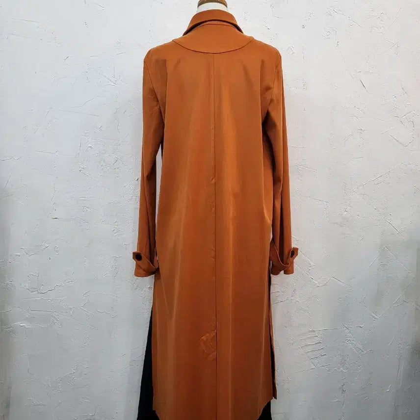 [BUNJANG] Orange Suede Long Coat / 새상품 롱 기장 오렌지 스웨이드 코트F