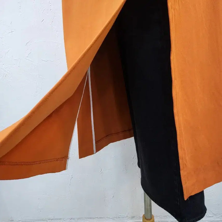 [BUNJANG] Orange Suede Long Coat / 새상품 롱 기장 오렌지 스웨이드 코트F