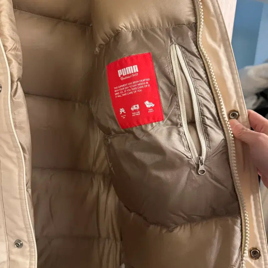 [BUNJANG] Puma Ivory Down Puffer Jacket / 푸마 아이보리 패딩 점퍼