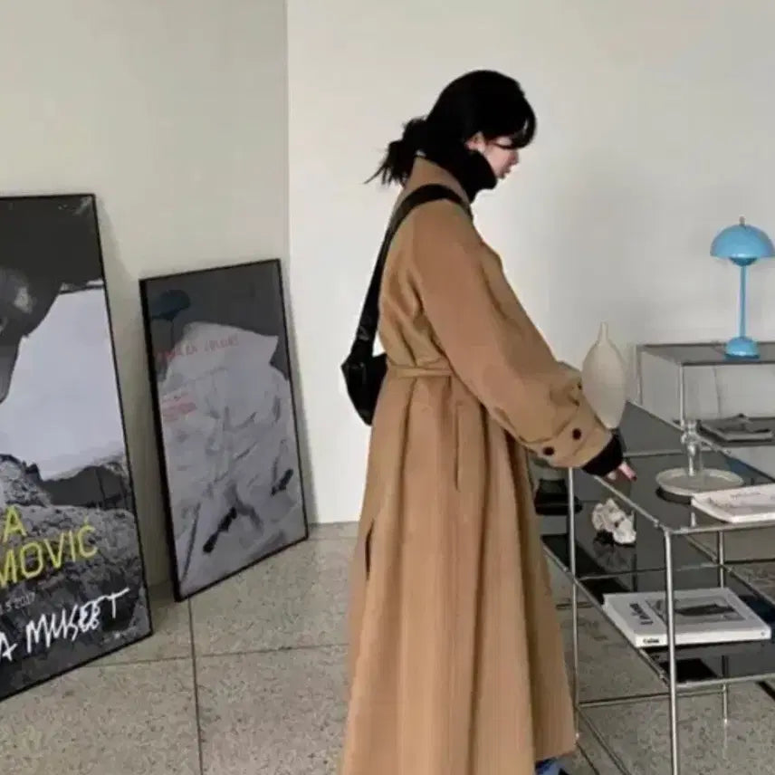[BUNJANG] Unanswered Mystery Camel Coat Handmade Wool 90% Volume / 언앤써드 미스테리 카멜 코트 핸드메이드 울90% 볼륨