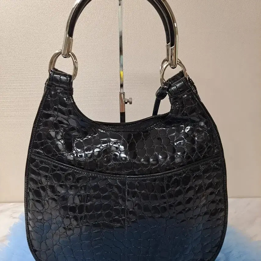 [BUNJANG] Dior Vintage Croc Patent Shoulder Bag / 디올(Dior)빈티지 크로커 페이턴트 숄더백/메탈 핸들/정품