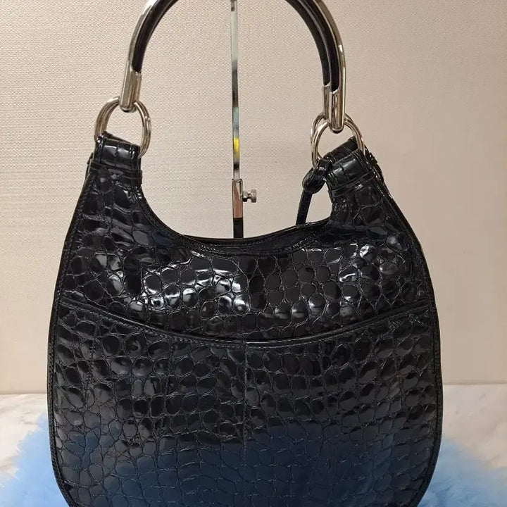 [BUNJANG] Dior Vintage Croc Patent Shoulder Bag / 디올(Dior)빈티지 크로커 페이턴트 숄더백/메탈 핸들/정품