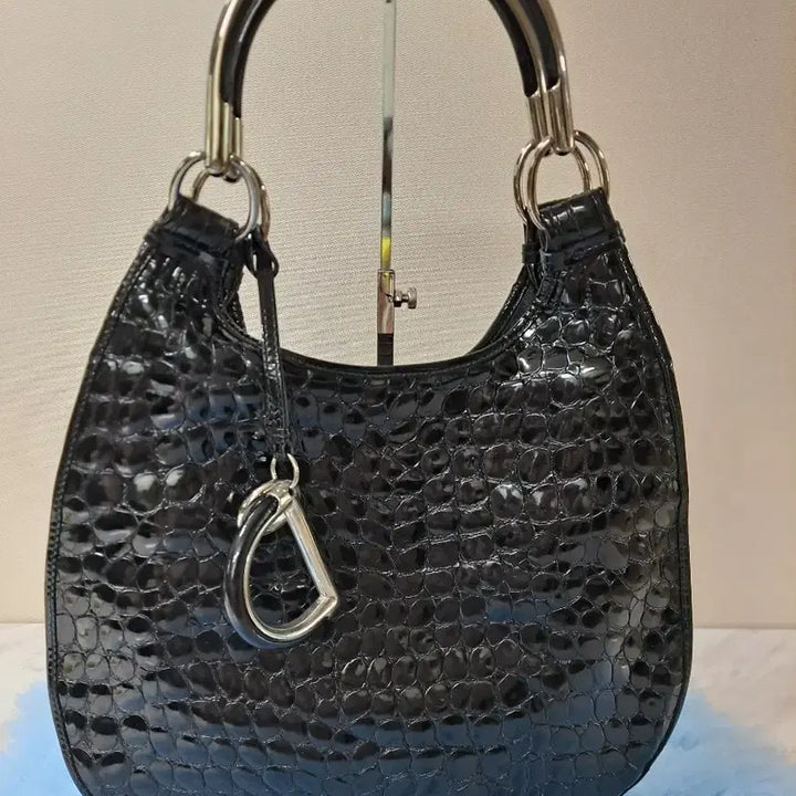 [BUNJANG] Dior Vintage Croc Patent Shoulder Bag / 디올(Dior)빈티지 크로커 페이턴트 숄더백/메탈 핸들/정품