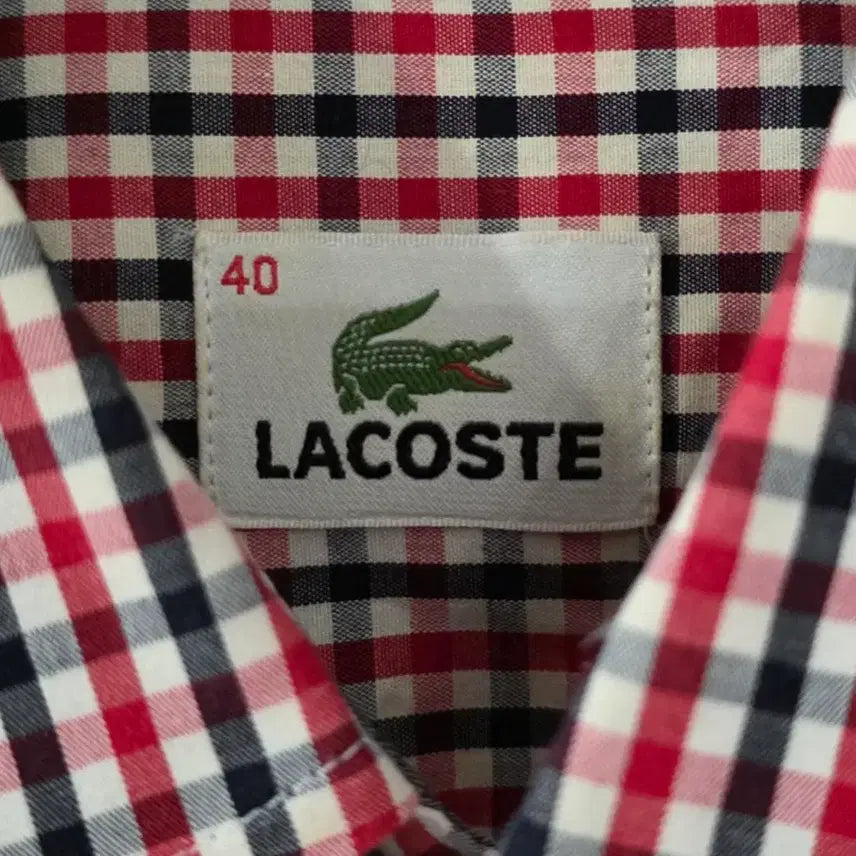 [BUNJANG] Lacoste Checkered Shirt Size 40 / 라코스테 체크 셔츠 40사이즈