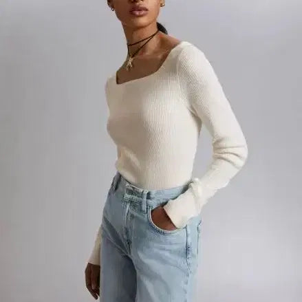 [BUNJANG] And Other Stories Square Neck Ribbed Knit Top / 앤아더스토리즈 스퀘어넥 골지 니트 M