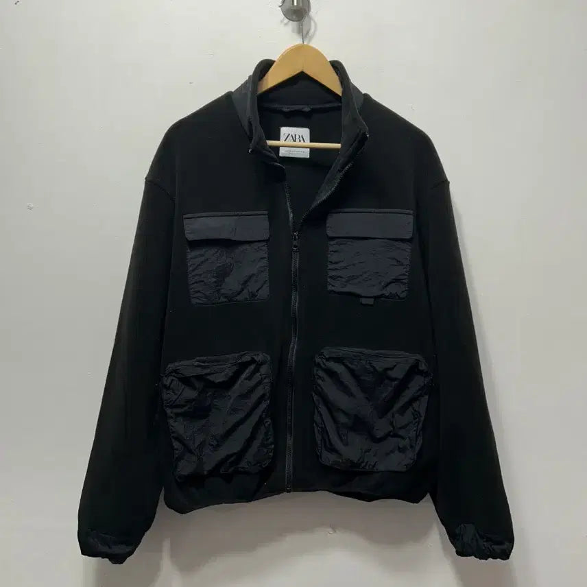 [BUNJANG] ZARA Black Pocket Fleece Jacket Zip-Up M / 자라 블랙 포켓 플리스 자켓 집업 M