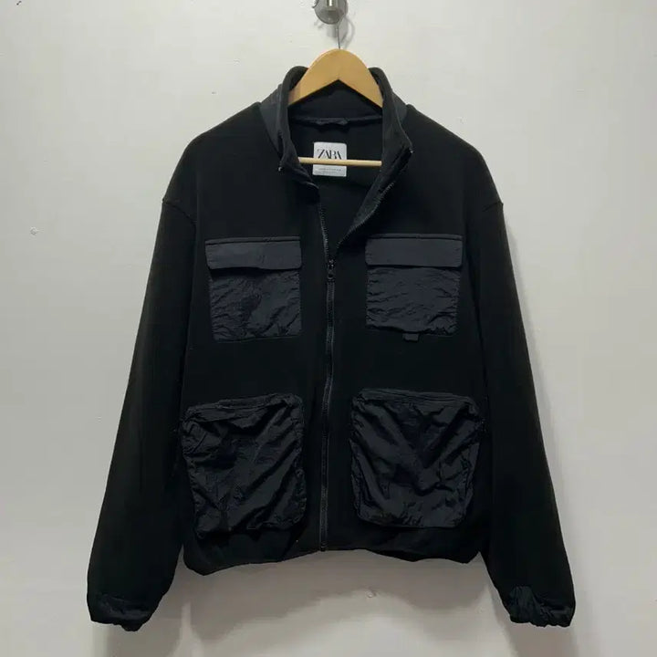 [BUNJANG] ZARA Black Pocket Fleece Jacket Zip-Up M / 자라 블랙 포켓 플리스 자켓 집업 M
