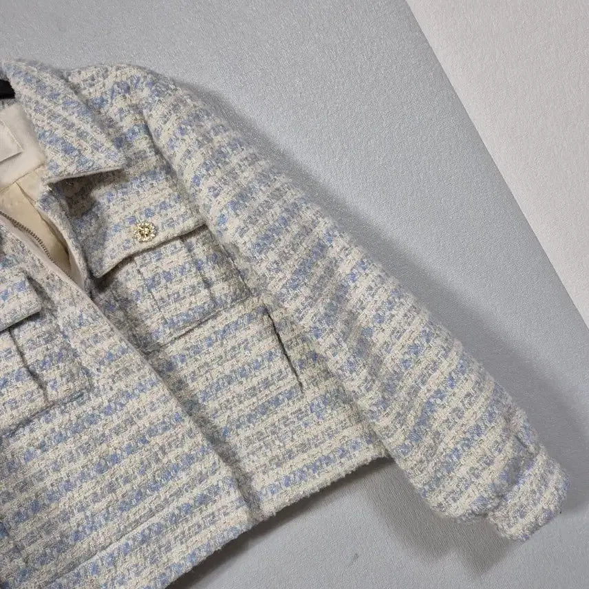[BUNJANG] LUUL Puff Sleeve Cropped Tweed Jacket / LUUL 퍼프소매 크롭 누빔 트위드쟈켓 66~77