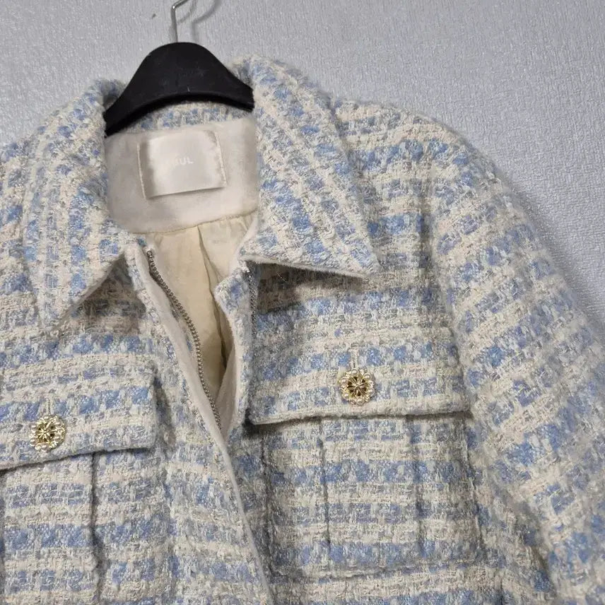 [BUNJANG] LUUL Puff Sleeve Cropped Tweed Jacket / LUUL 퍼프소매 크롭 누빔 트위드쟈켓 66~77