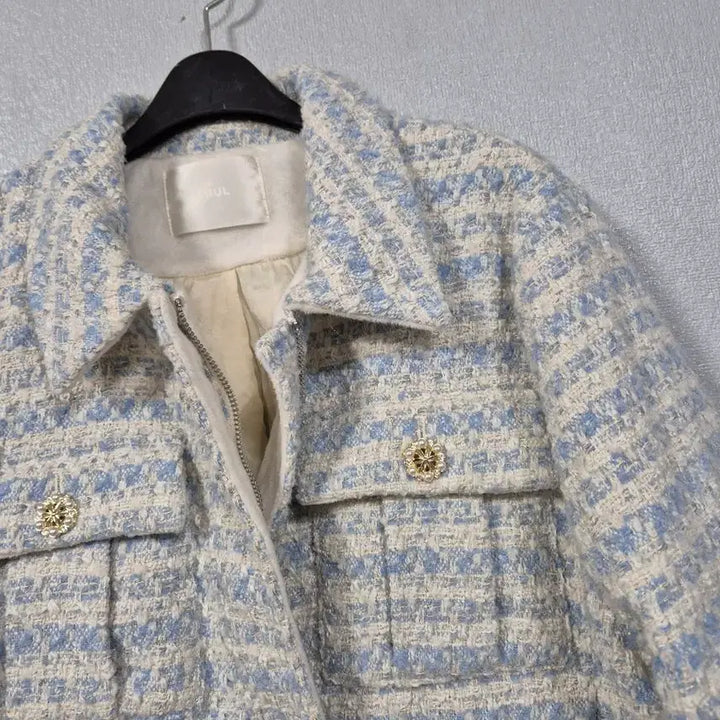 [BUNJANG] LUUL Puff Sleeve Cropped Tweed Jacket / LUUL 퍼프소매 크롭 누빔 트위드쟈켓 66~77
