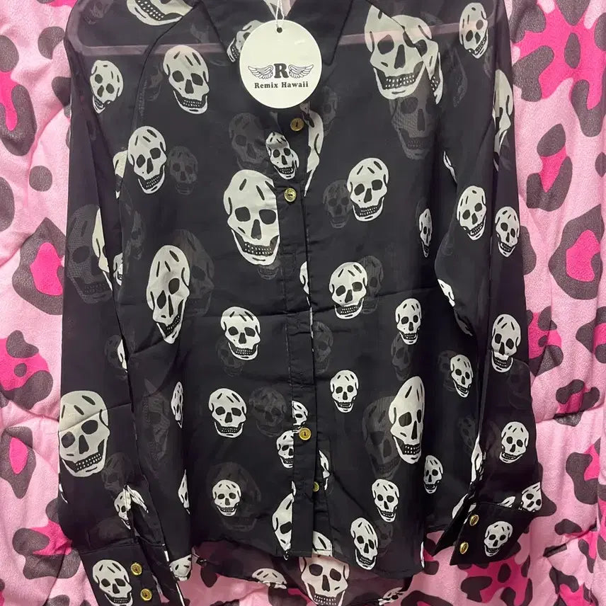 [BUNJANG] Remix Hawaii Skull Print Shirt / Remix Hawaii 해골 프린팅 셔츠