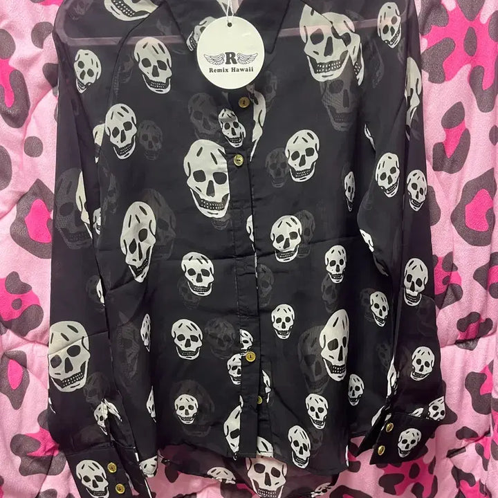 [BUNJANG] Remix Hawaii Skull Print Shirt / Remix Hawaii 해골 프린팅 셔츠