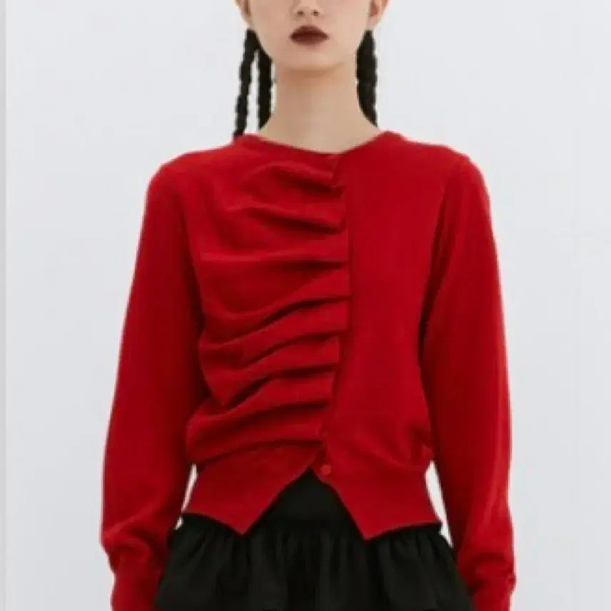 [BUNJANG] VEMURAH Oblique Knit Cardigan / 버뮬라 오블리크 가디건 레드 OVLIQUE KNIT CARDIGAN