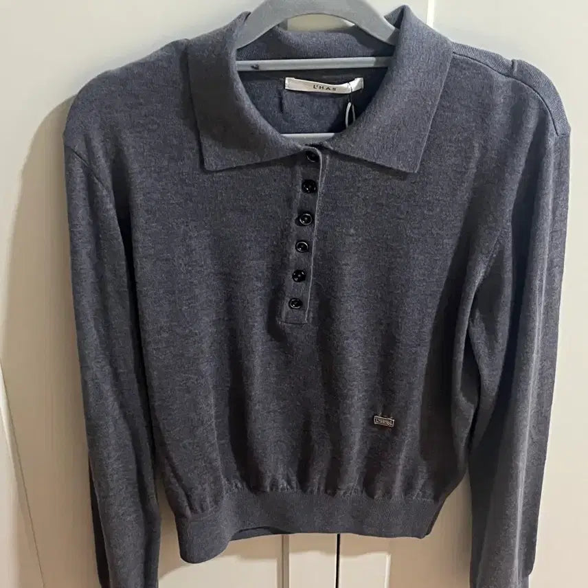 [BUNJANG] LeHah SLIM COLLAR KNIT Gray / (완전 새상품) 르하스 SLIM COLLAR KNIT 그레이