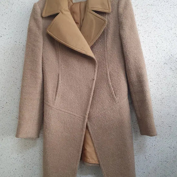 [BUNJANG] Mine Beige Wool Coat / 마인 베이지색 여성 모직 코트