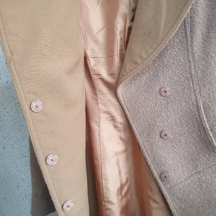 [BUNJANG] Mine Beige Wool Coat / 마인 베이지색 여성 모직 코트