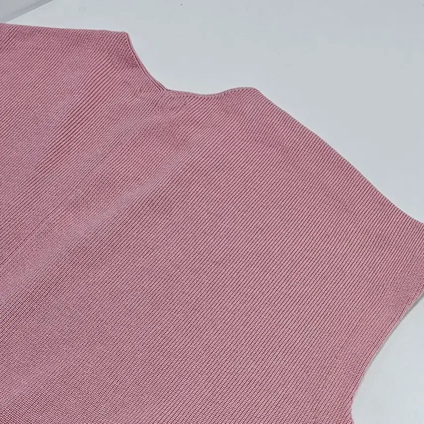 [BUNJANG] ST. JOHN Pink Open Knit Cardigan Vest / ST.JOHN 센존블루라벨 핑크 오픈 니트 가디건 베스트