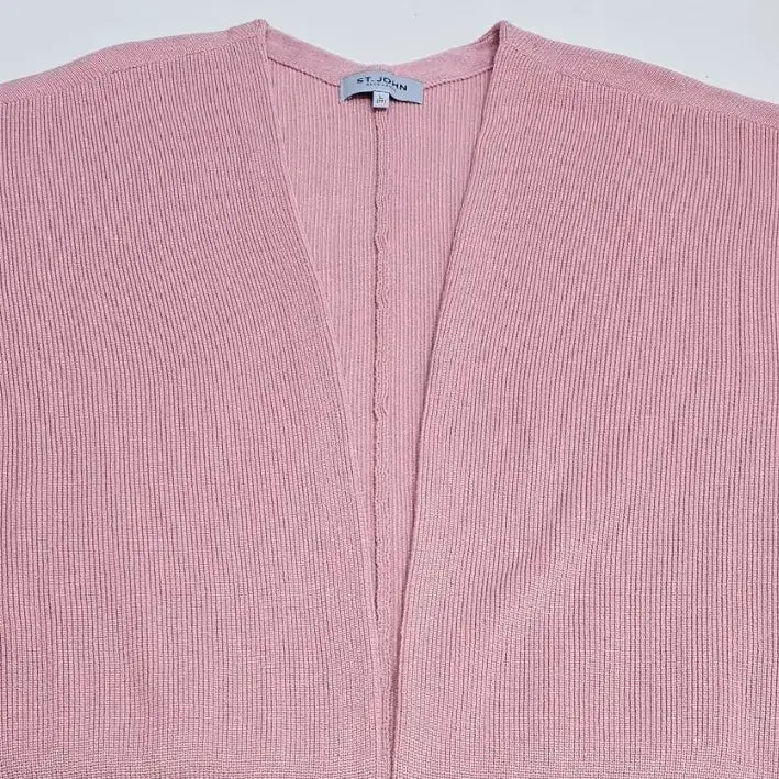 [BUNJANG] ST. JOHN Pink Open Knit Cardigan Vest / ST.JOHN 센존블루라벨 핑크 오픈 니트 가디건 베스트